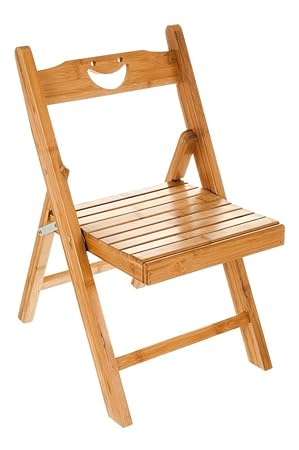 Costello Hq Premium Bamboo Wood Wooden Folding Chair Foldable Garden Camping Picnic Fishing Stool Children