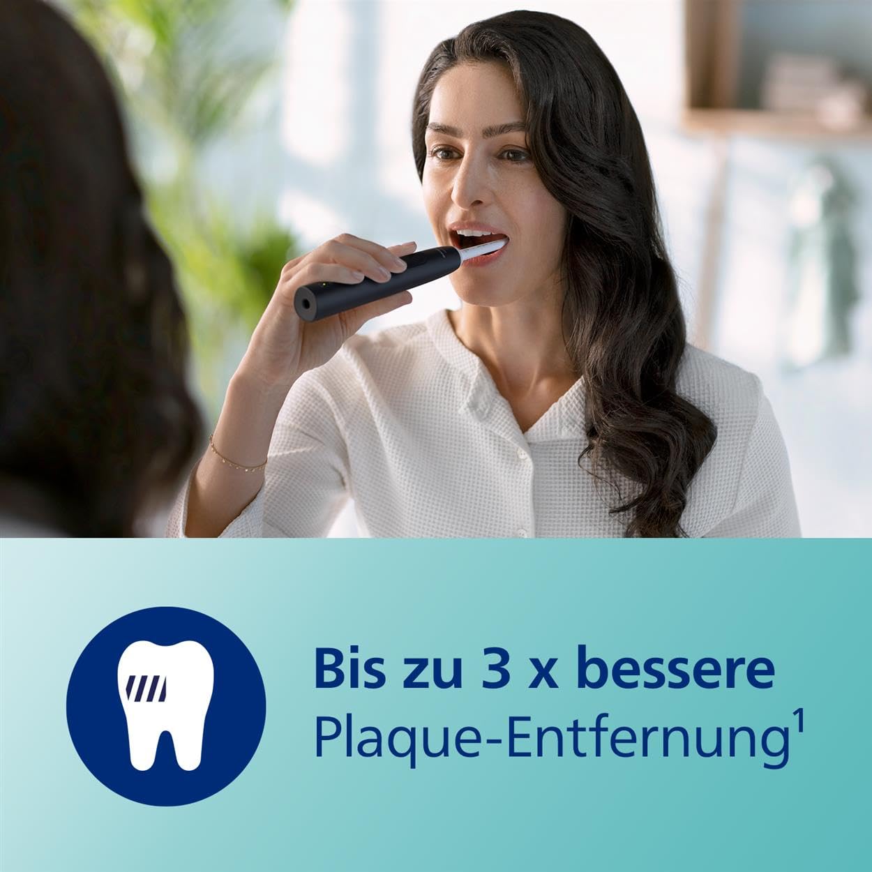 Philips Sonicare 3100 elektrische Zahnbürste, Schallzahnbürste, Andruckkontrolle und Timer, Reiseetui, Schwarz, HX3673/14 2