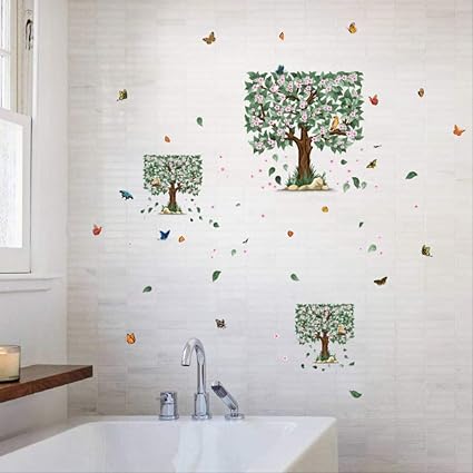 Lindo árbol cuadrado mariposa fresco sofá gabinete mesita de noche