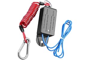FALVFUN Trailer Breakaway Switch, 4FT Camper RV Brake Away Coiled Cable with Electric Brake, RV Emergency Electric Breakaway Switch, Suitable for Motorhome Towing Travel Trailer