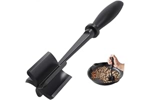 Meat Chopper, Horuhue Multifunctional Ground Beef Masher with 5 Curve Blade, Nylon Hamburger Chopper Utensil, Non-Stick Mix C