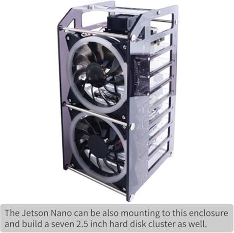 GeeekPi Raspberry Pi Cluster Caja, Raspberry Pi Rack Case Caja apilable con ventilador 120mm RGB LED 5V Fan para Raspberry Pi 4B / 3B + / 3B / 2B / B + y Jetson Nano (8 capas)