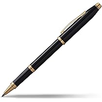 Cross Century II Black Lacquer Rollerball Pen with 23KT Gold