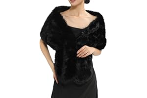 MELIFLUOS DESIGNED IN SPAIN Fur Collar Scarf for Women Faux Fur Scarves Neck Shrug for Fall Winter Coat Dress