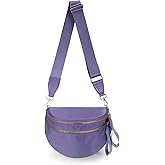 Pure Colour Crossbody Bag Bum Bag for Women,Spacious Purse Fanny Packs Belt Bag,Oversized Bum Bag (Colour Bum Bag-Cloudy Purple)