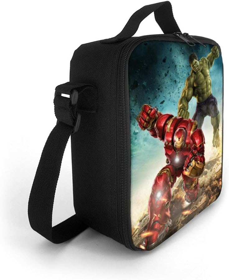 Hulk And Iron Man Sac A Dejeuner Portable Isotherme Pour Femme Homme Enfant Bebe Pique Nique Ecole Bureau Randonnee Camping Plage Conservation Des Aliments Transport De Nourriture Dwteam In