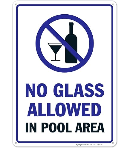 Funny Don't Pee In Pool Sign - 9x12 Inch Aluminum "Welcome To Our OOL" Warning Sign