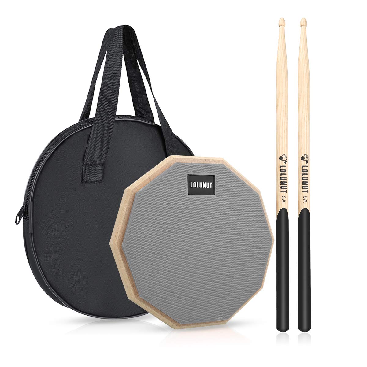8 Inch Silent Drum Pad, Dumb Drum Beginner Rubber Practice Pad, with 5A Drum Sticks (8 Inch-Gray)