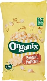 Organix Banana Puffcorn Organic Toddler Snack 12+ Months 4 x 10 g Bags (3 Packs) view 5