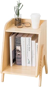 Amazon Veltelvl 本棚 スリム 書棚 オシャレ収納ラック ベッドのそば 収納ボックス 木製 おしゃれ かわいい シンプル オフィス 書斎 寝室 などに使えます デスク上置棚 文房具 オフィス用品