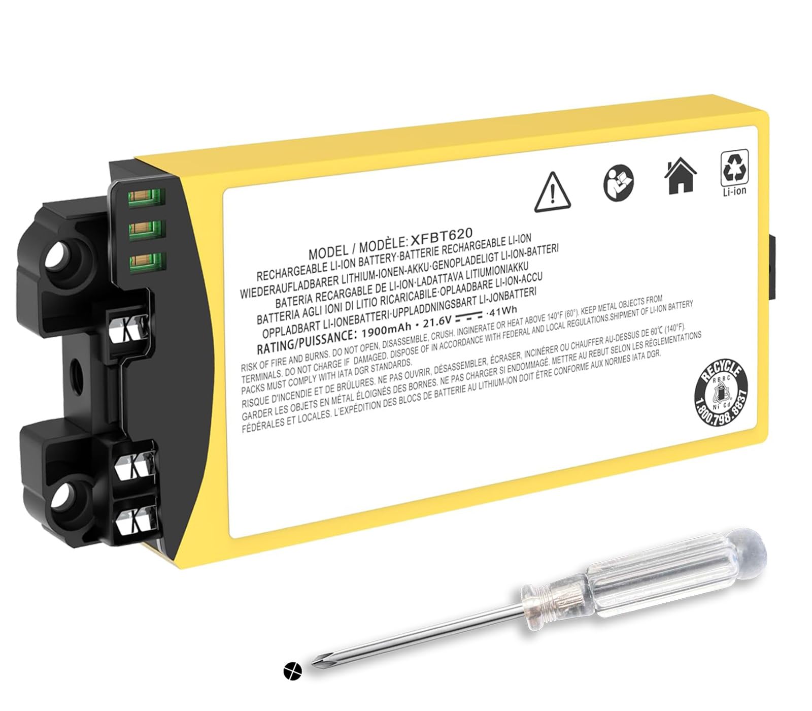 Photo 1 of 1900mAh 21.6V 41Wh New Replacement XFBT620 Battery for Shark IZ140 IX141 IZ142 WZ140 UZ145 IX140 IX141H IX140H Shark Cordless Vacuum Cleaners Battery,Yellow Lithium-ion Removable Rechargeable