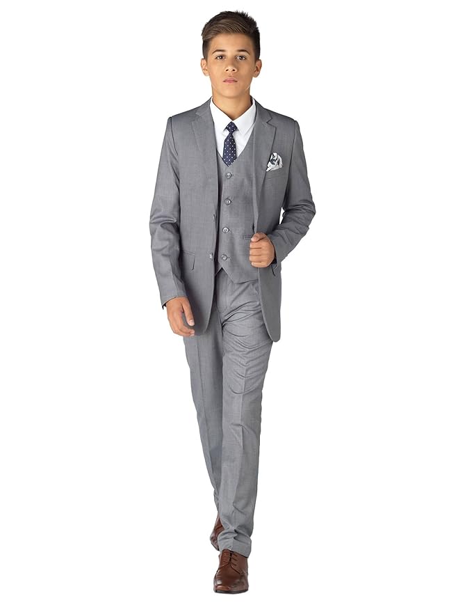 Paisley of London Boys Grey Suit, Boys Slim fit Suit, Page boy Suits
