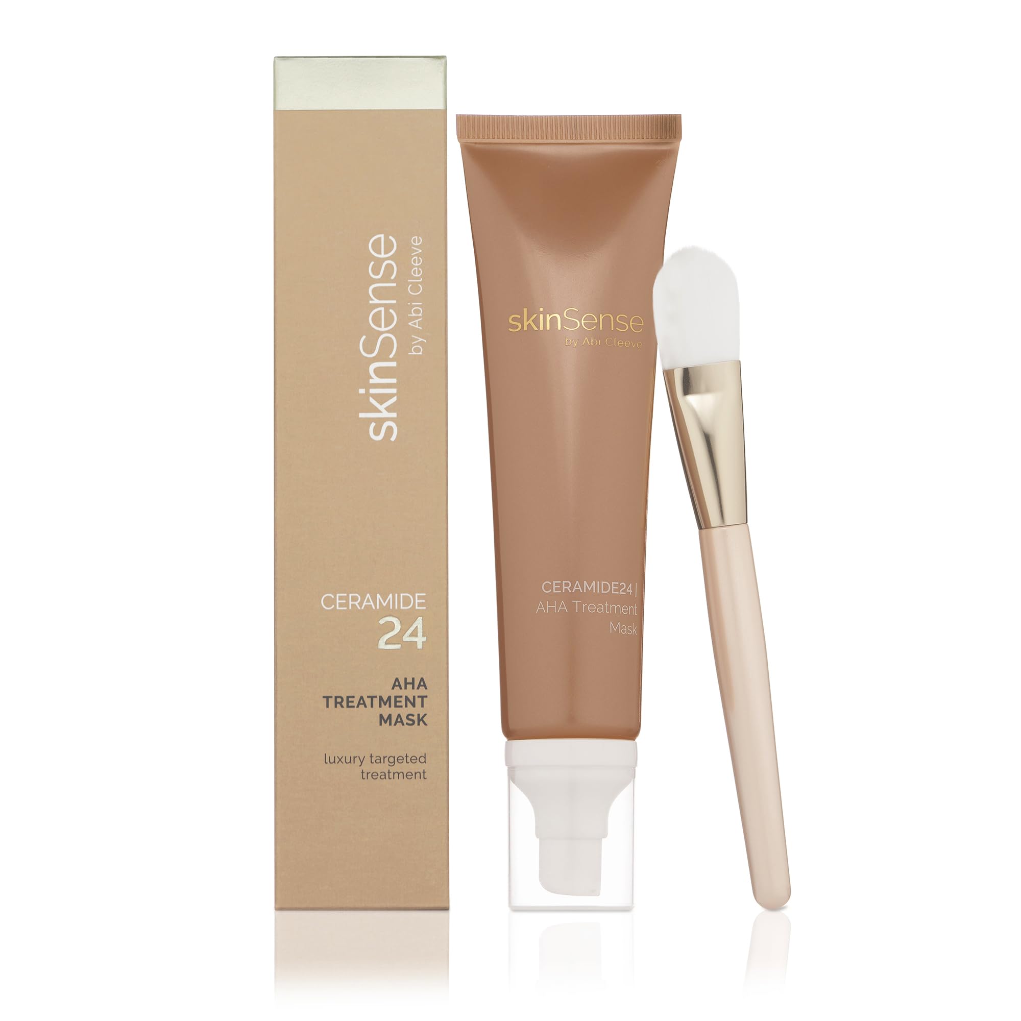 SkinSense Ceramide24 AHA Treatment Mask, Gentle Exfoliating Face Mask, Lactic Acid Face Treatment, Dead Skin Removal for Face, Luxury Treatment, Ceramides