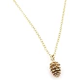 Tiny Pinecone Charm Necklace – 14k Gold Filled Chain – Handmade Nature Jewelry Gift