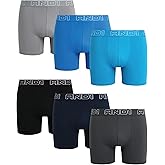 AND1 Mens Boxer Briefs - 6 Pack Sport Soft Performance Compression Underwear Boxers for Men with Contour Pouch, 6" Inseam