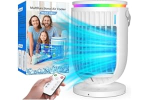 JYew Portable Air Conditioners Evaporative Mini Room Air Conditioners,Portable AC Unit Air Cooler with 4 in 1 Humidifier Fan Conditioner, AC Portable for Room with 120° Rotating Function03