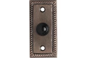 Skandh Iron Doorbell Chime Push Button Antique Copper Powder Coated Vintage Decorative Door Bell with Easy Installation 3.1" 