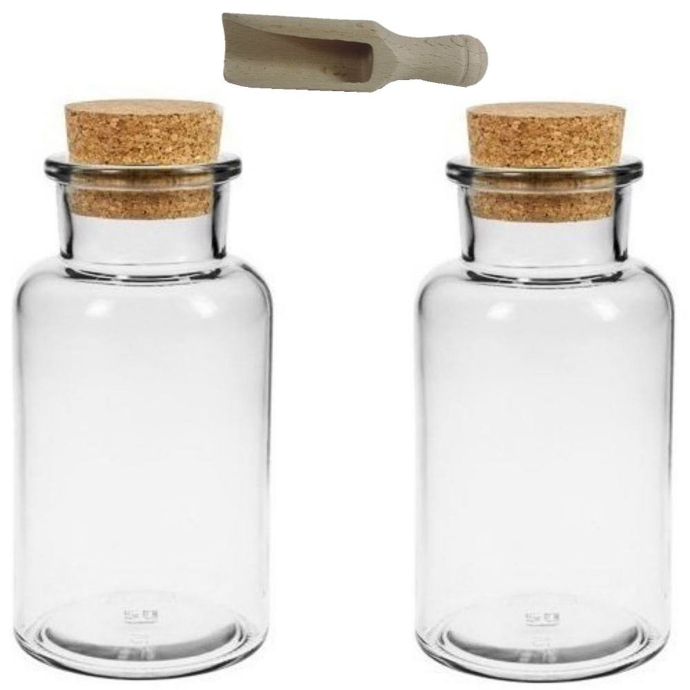 Viva Haushaltswaren set of 8 spice jars/tins, Glass, transparent, 300 ml