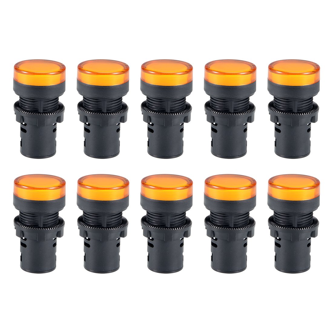 sourcing map 10Pcs Yellow Indicator Light AC/DC 12V, 22mm Panel Mount, for Electrical Control Panel, HVAC, DIY Projects