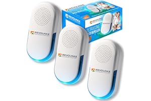 REVOLMAX COR-E29, Ultrasonic Pest Control Repeller - Electronic & Ultrasound, Indoor Plug-in Repellent - Get rid of - Rodents, Mice, Squirrels, Bats, Insects, Bed Bugs, Ants, Fleas, Spiders, Roaches (3 Pack)