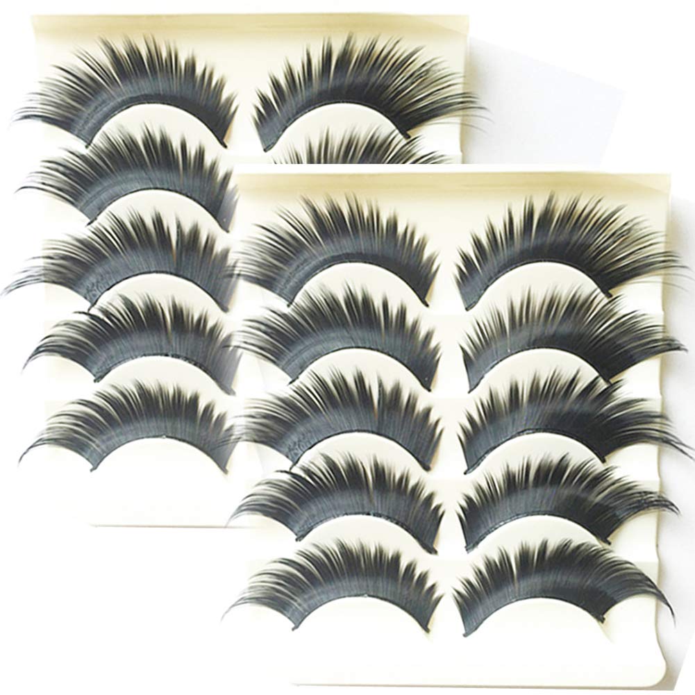 Drag Queen Lashes stage Exaggerated Fancy Dress False Eye Lashes Fluffy Thick Mink Handmade Long Black 10 pairs