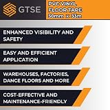 GTSE 50mm x 33m Black Floor Tape PVC Vinyl Safety Marking 0.15mm Thick view 7