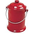 Norpro 1 Gallon Ceramic Compost Keeper, Red