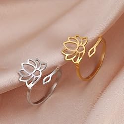 Dreamtimes Lotus Flower Rings for Women