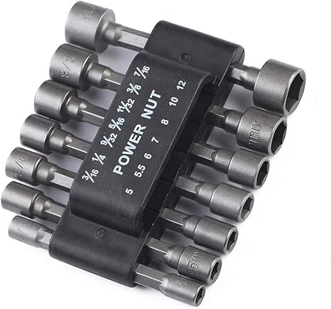 Amazon ソケットアダプター六角シャンク5mm 12mm 14本セットマグネットソケットビットショートソケットセットインパクトドライバー電動ドリル用 ソケットビット