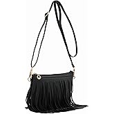 FashionPuzzle Small Fringe Crossbody Bag with Wrist Strap