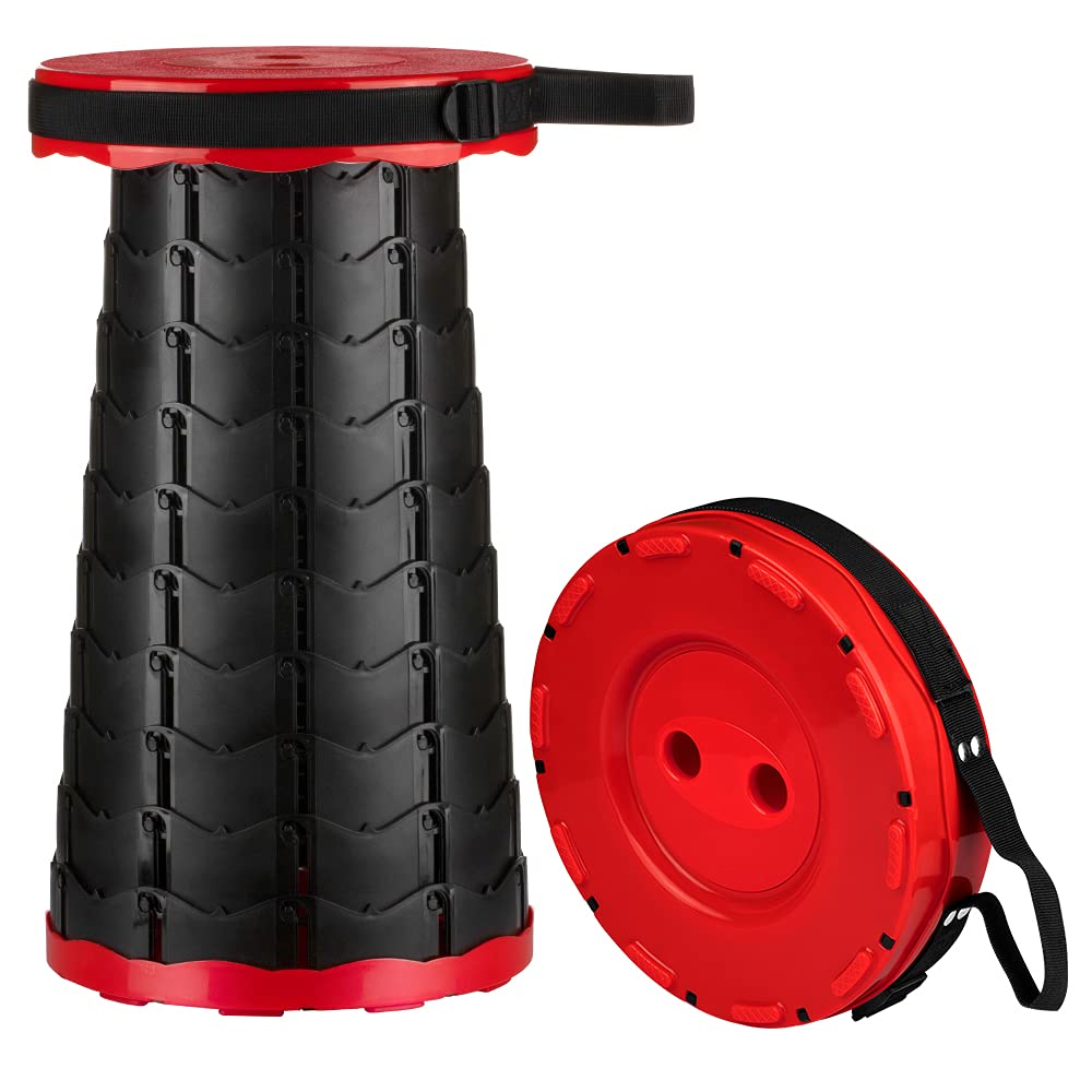 OQWM Telescoping Stool Simple Stool Collapsible Retractable Folding Stool Portable Load 330 lb Camping Folding Seat for BBQ Camping Pool Fishing Hiking Garden