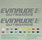 Pair of Evinrude Outboards Decals Vinyl Stickers Boat Outboard Motor Lot of 2 (12 inch, Grey 071)