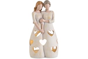 Candeldo Mothers Gifts for Mom Birthday: Unique Candle Holder Sentimental Gift Ideas from Daughter Tealight Holders Decor Mother Daughter Figurines Meaningful Home Decoration
