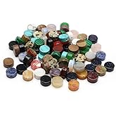 40 Pcs Healing Loose Beads Round Shape Natural Necklace Stone Pendants Crystal Charms for Jewelry Making DIY Craft