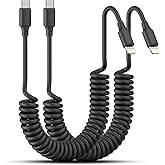 Cenepor Coiled USB C to Lightning Cable 3FT, 2 Pack Short Car Charger Cord Fast Charging Retractable USB C to iPhone Cord for CarPlay Compatible with iPhone 14/13/12/11Pro/X/XR/8/7/6s/Plus