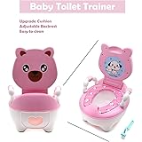 HTTMT- Baby Kids Pink Bear Portable Potty Training Toilet Seat With Pad Toddler Lovely Toilet Comfortable Soft Seat Stool Cha