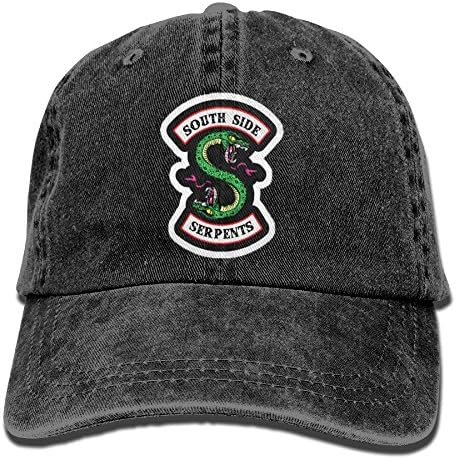 LOVECHY Riverdale South Side Serpents Adjustable Cotton Denim Baseball Cap Hatblack