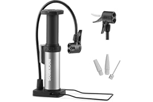 ROCKBROS Mini Bike Pump Portable Bicycle Floor Pump Air Pump Compatible with Presta & Schrader Valve Tire Pump Lightweight Ha