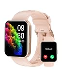 RUIMEN Smart Watches for Women Men (Answer/Make Calls) Compatible with iPhone/Android Phones, 1.85" HD Screen Fitness Tracker Heart Rate Monitor 100+ Sports Tracker Watch Waterproof (Pink)