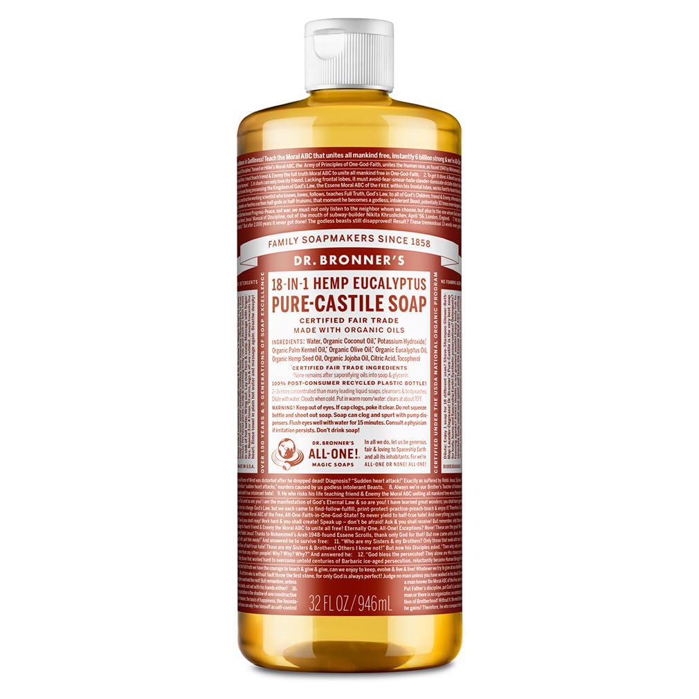 Dr. Bronner's OLEU32 Pure-Castile Liquid Soap - Eucalyptus 32oz.