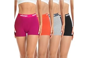 wirarpa Women's Boxer Briefs Cotton Boy Shorts Underwear 3" Inseam Shorts 4 Pack