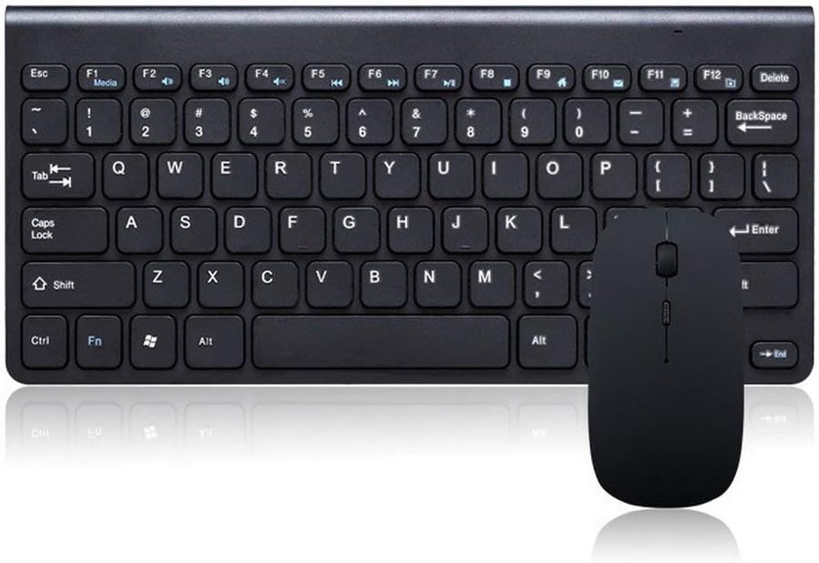 K119 Ultra-Slim Durable Mini Wireless Keyboard and Mouse Combo Kit for PC Desktop Loptop Classic Office Setblack