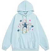 Aelfric Eden Womens Oversized Hoodies Star Graphic Fleece Hooded Streetwear Unisex Sweatshirts Pullover with Pocket