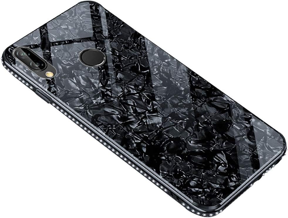 Heromck Compatible with Huawei P20 Lite Case Diamond Nova 3e Cases Glitter Hwewei P20lite Phone Cover Protection TPU Silicone Bling for P 20 Coque 5.84 Inch (Black)