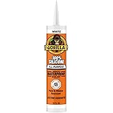 Gorilla White 100 Percent Silicone Sealant Caulk, All Purpose, Waterproof, 10oz/295ml Cartridge, White, (Pack of 1)