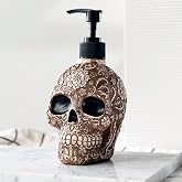 Skull Soap Dispenser with Rust Proof Pump, Refillable Liquid Hand Lotion Bottle for Bathroom, Bedroom and Kitchen（New Upgrade Pump）.