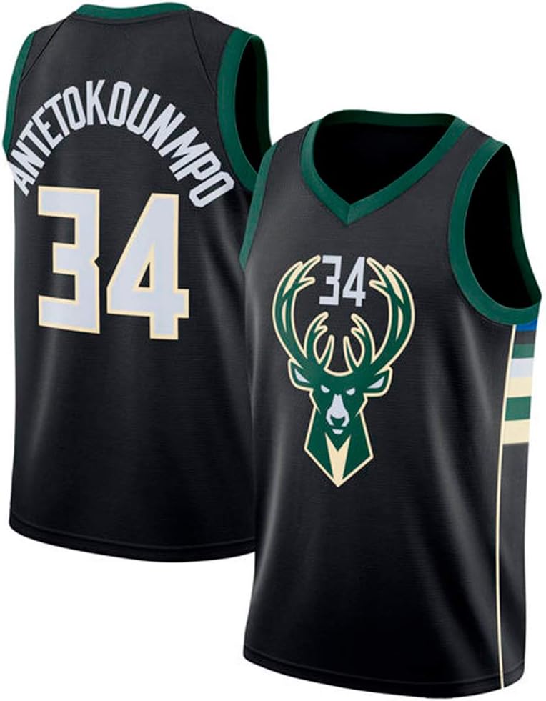 YIXUAN Men’s Jersey Milwaukee Bucks #34 Giannis Antetokounmpo Swingman Basketball Jersey