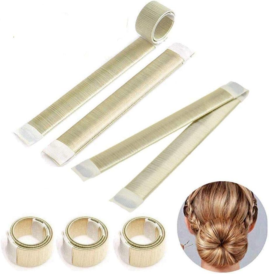 3 PCS Hair Bun Accessories Hair Bun Maker Tool,French Twist Hair Accessories Hair Clip for Buns,Fashion Bun Shapers Donut Bun Maker Hairstyle Toll for Women Girls champagne colour