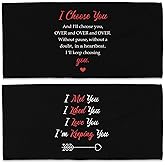 WAITPI Couple I Choose You Love Beach Towel Set of 2, Honeymoon Wedding Beach Towels Valentines Day Gifts for Newlywed Bride Groom Him Her, Black Beach Towels Oversized Decor for Bathroom 30x60 in