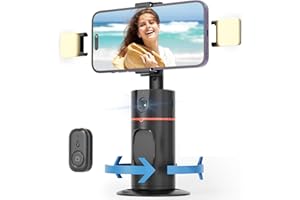 FIERRE SHANN Auto Face Tracking Tripod, No App Required, 360° Rotation Auto Tracking Phone Holder with Remote, Gesture Control, Rechargeable Phone Camera Mount for Live Vlog Streaming Video